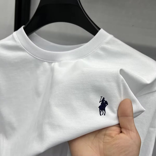 Luxury brand short sleeve men's round neck T-shirt summer fashion classic pony embroidery design 100cotton breathable casual top