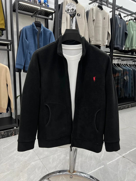 High end brand cardigan sweatshirt men's 2025 new designer fashion Paul embroidery plush coat autumn warm and thick casual jacke