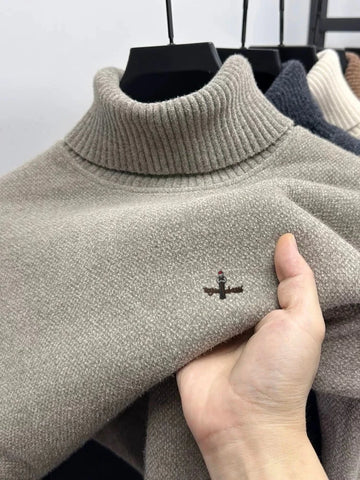 Luxury brand men's knitted sweater new fashion embroidery casual golf top soft skin friendly warm plush autumn winter pullover