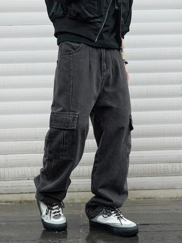 Y2k New Baggy Jeans Male Hip Hop Harajuku Trousers Wide Leg Denim Pants Men's Jeans Streetwear Korean Oversize Cargo Pants