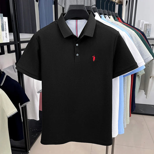 High end brand 100% cotton short sleeve polo shirt men summer fashion exquisite pony embroidery comfort business casual T-shirt