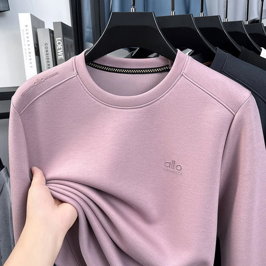 Luxury brand long sleeve T-shirt men's round neck top autumn new trend letter embroidery design hoodie loose casual sportswear